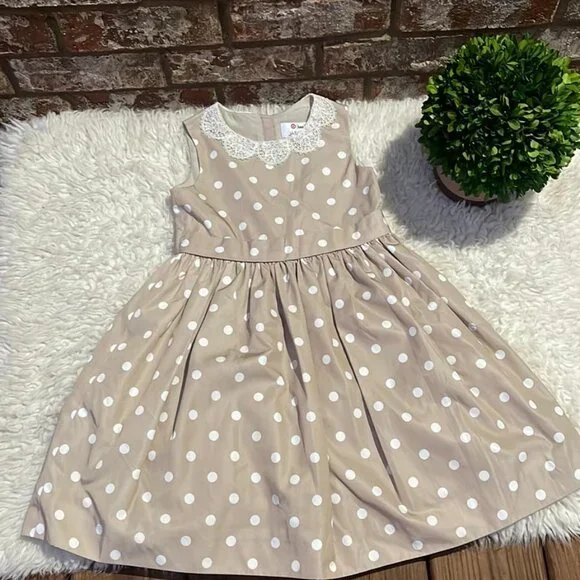 Jason Wu Polka Dot Girls Sleeveless Dress Beige/Tan Size 3T